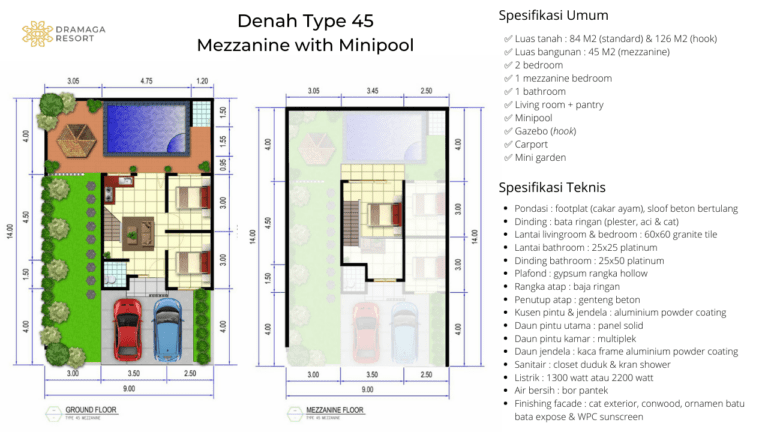 Denah Type 45 - Minipool (1)
